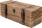 Wooden Wine and Whiskey Gift Box – Rustic Brown Box with Locking Latch and Leather Straps, Ideal for Christmas, Weddings, Champagne, or Beer Gifts (14 × 5 × 5 Inches)